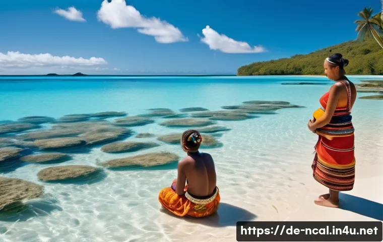 누벨칼레도니 독립 찬반 논란 - **Prompt:** A vibrant, sun-drenched scene showcasing the rich cultural heritage and natural beauty o...